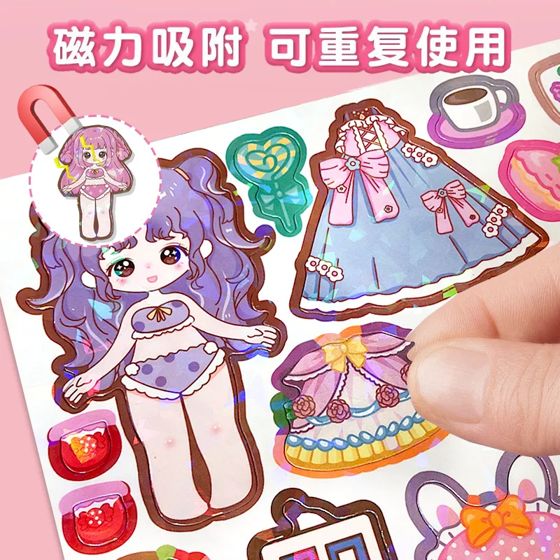 Livre silencieux portatif magnétique pour filles et enfants, dessin animé, nouveau livre silencieux magnétique sans découpe