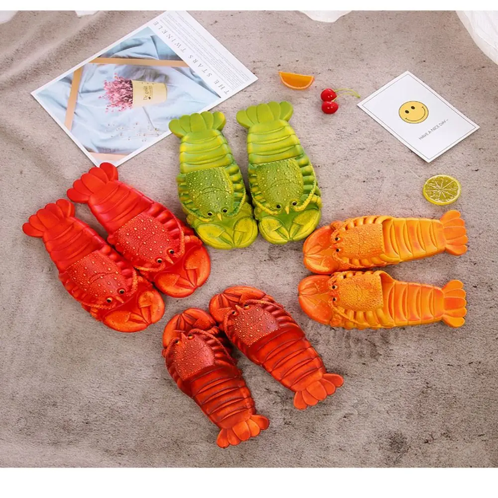 Lobster Design Lobster Slippers NEW EVA Comfortable Beach Sandals Casual Home Slippers Garden