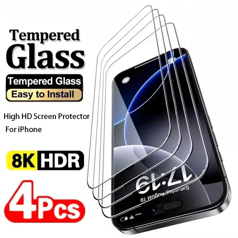 

Ultra Clear Bordless Tempered Glass for iPhone 17 16 15 Pro Max 17e 16e Screen Protector for iPhone 14 13 Pro Max 15 14 Plus