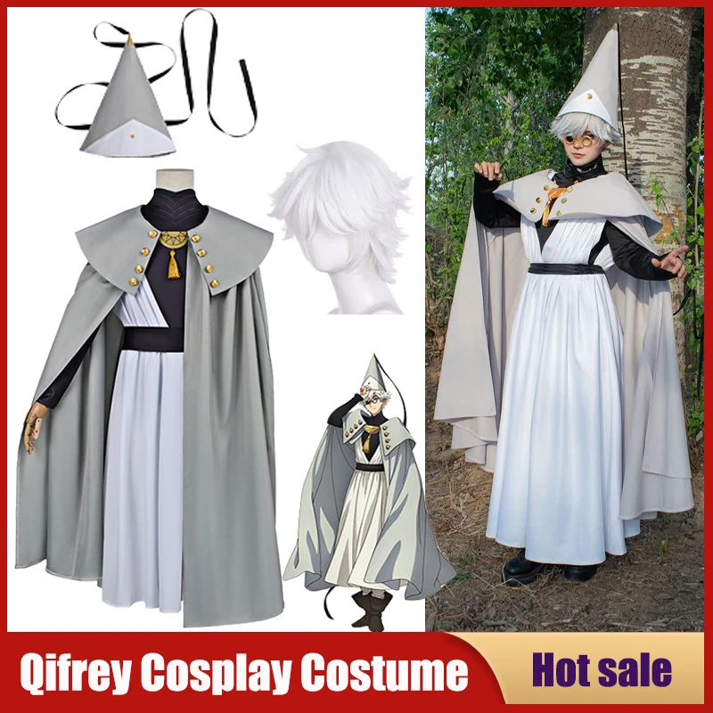 

Anime Witch Hat Atelier Cosplay Costume Magician Qifrey Robe Cloak Belt Pointed Hat Wig Set Party Masquerade Carnival Adult Suit