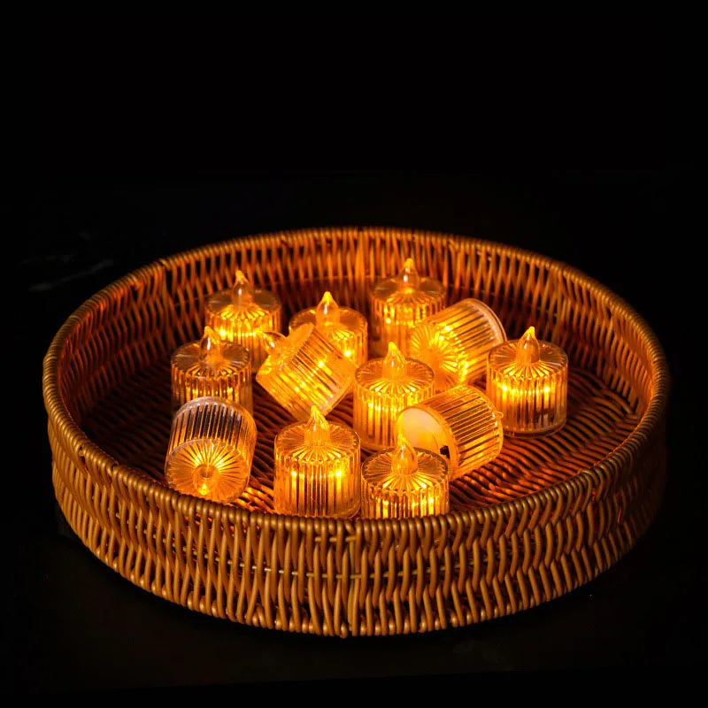 Led Tea Light Flash Electric Candles Decor Lamp Battery Powered Wedding Realistic Flameless Multicolor Home Decoration