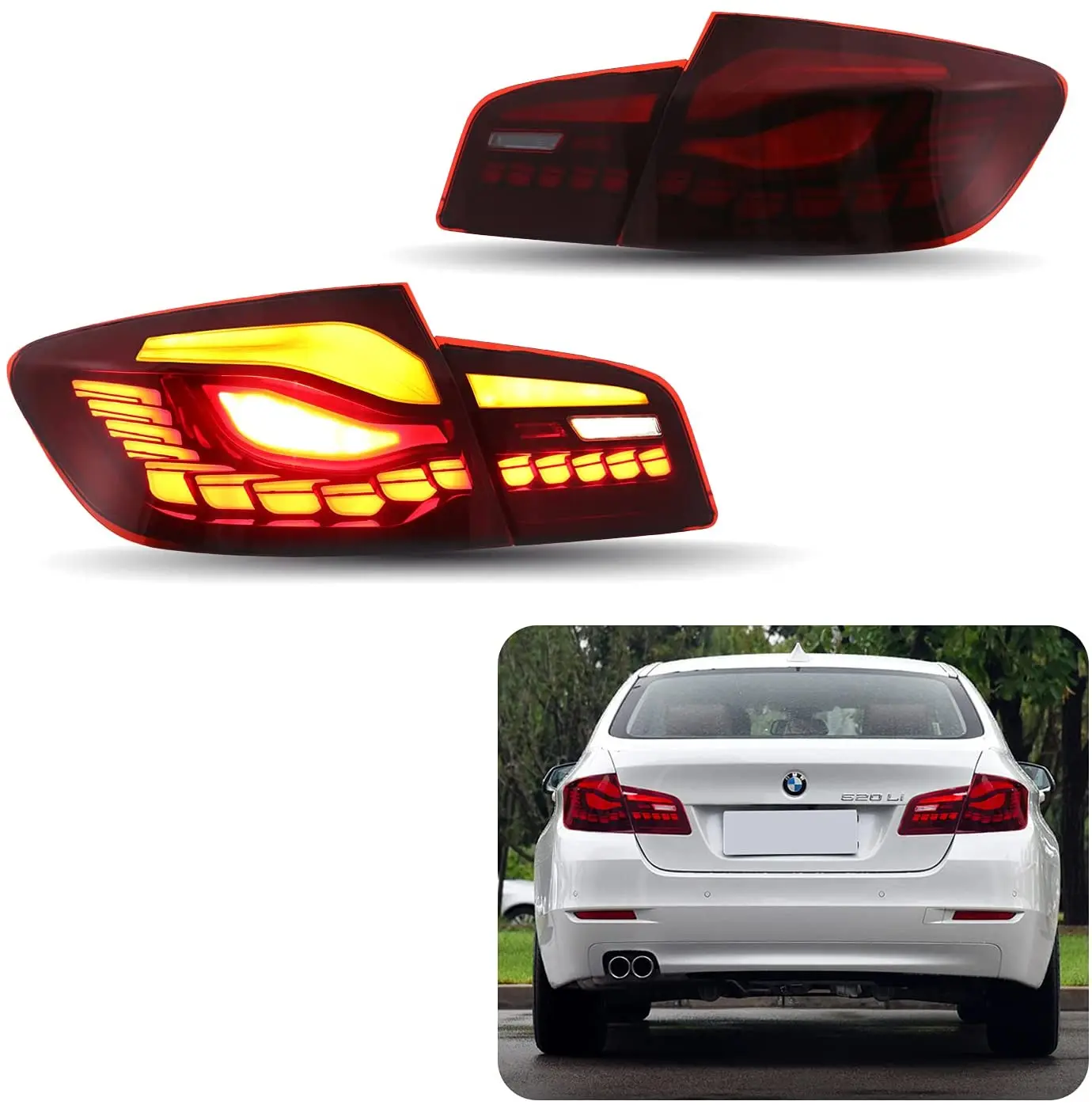 LED Tail Lights For BMW Series 5 F10 F18 2011-2016 With The Sequential Indicator With Start Up Animation Brake Rear Lamp Assemb