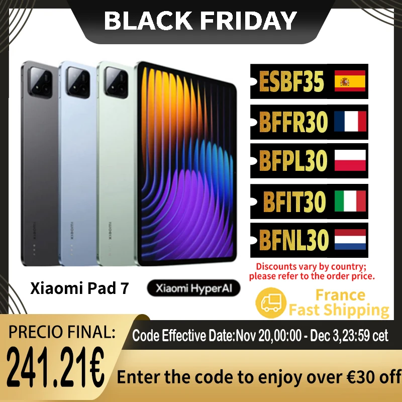 Version mondiale Xiaomi Pad 7 Snapdragon 7 + Gen 3 tablette CPU octa-core 8850mAh 13MP caméra 11.2 "3.2K affichage 144Hz 45W charge