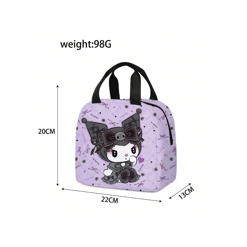 New 2024 Printing Peripheral Cartoon Handbag Meal Sanrio Bag Cute Cartoon Insulated Lunch Box Meal Kuromi Handbag High-capacity