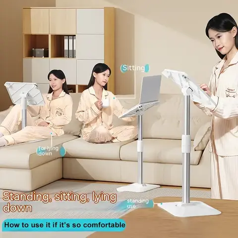 높이 조절 가능한 Oatsbasf 바닥 독서 스탠드 – 태블릿 및 책 선반 겸용 리프팅 테이블, 접이식 패드, 노트북 거치대 (43-78cm 조절 가능) 높이 조절 가능한 Oatsbasf 바닥 독서 스탠드 – 태블릿 및 책 선반 겸용 리프팅 테이블, 접이식 패드, 노트북 거치대 (43-78cm 조절 가능)