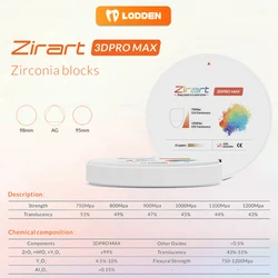 3D PRO Max Dental Multilayer Zirconia Block Disc CADCAM Dental Lab Super Translucent 98mm More Natural Gradient Transition