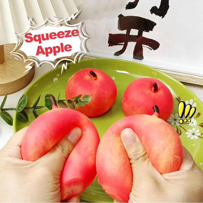 Apple Squeeze Fidget Toys Slow Rebound TPR Squishy Anti Stress Decompression Toy Stress Relief Toy For Kids Adults J147