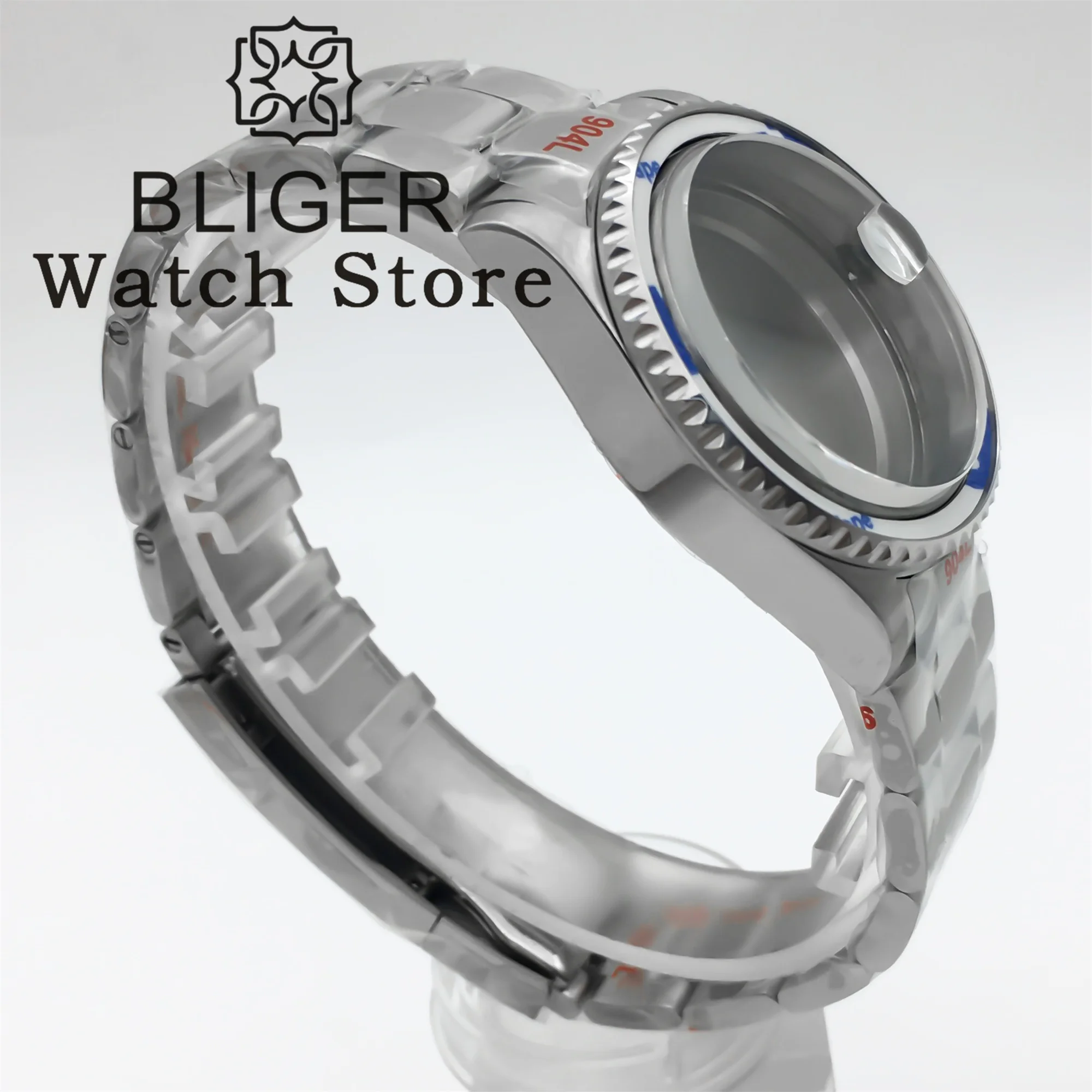 BLIGER 36mm 38mm Diving Case Stainless Bracelet Sapphire Glass Slide Buckle Fit NH34 NH35 NH36 GMT ETA 2824 PT5000 Movement