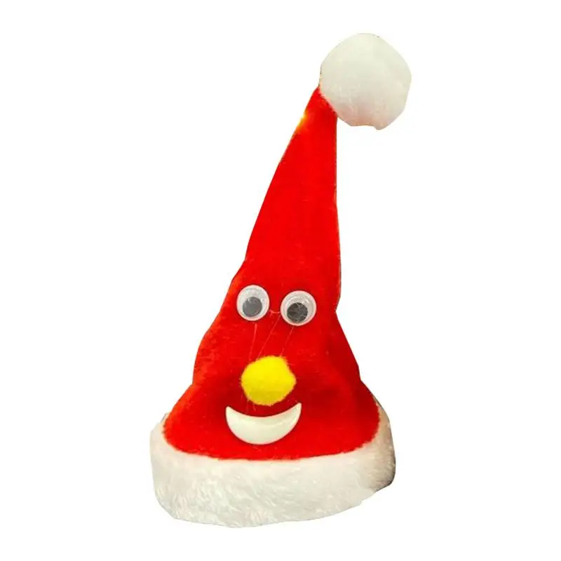 Christmas Hat Electric Plush Toy Children Gift Sing Glowing Swing Music Xmas Hats For Christmas Tree Kids Toys