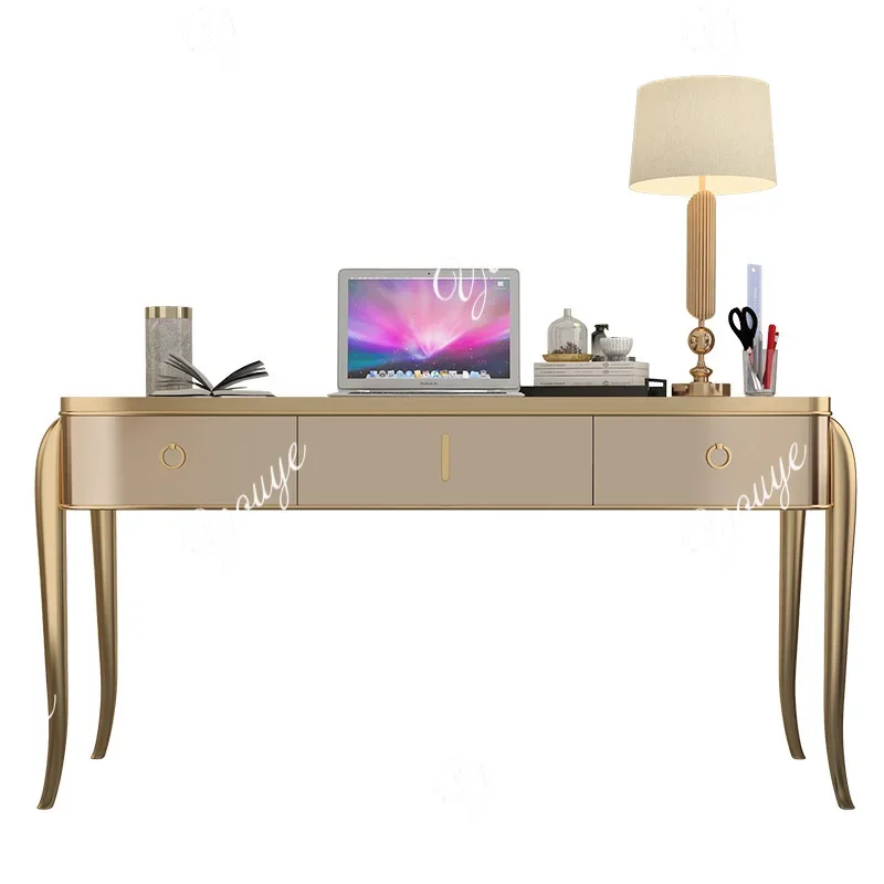 كرسي مكتب على الطراز الأمريكي الخفيف الفاخر، مكتب دراسة منزلي، مكتب بسيط وحديث من الخشب الصلب، مكتب صغير مطلي #5