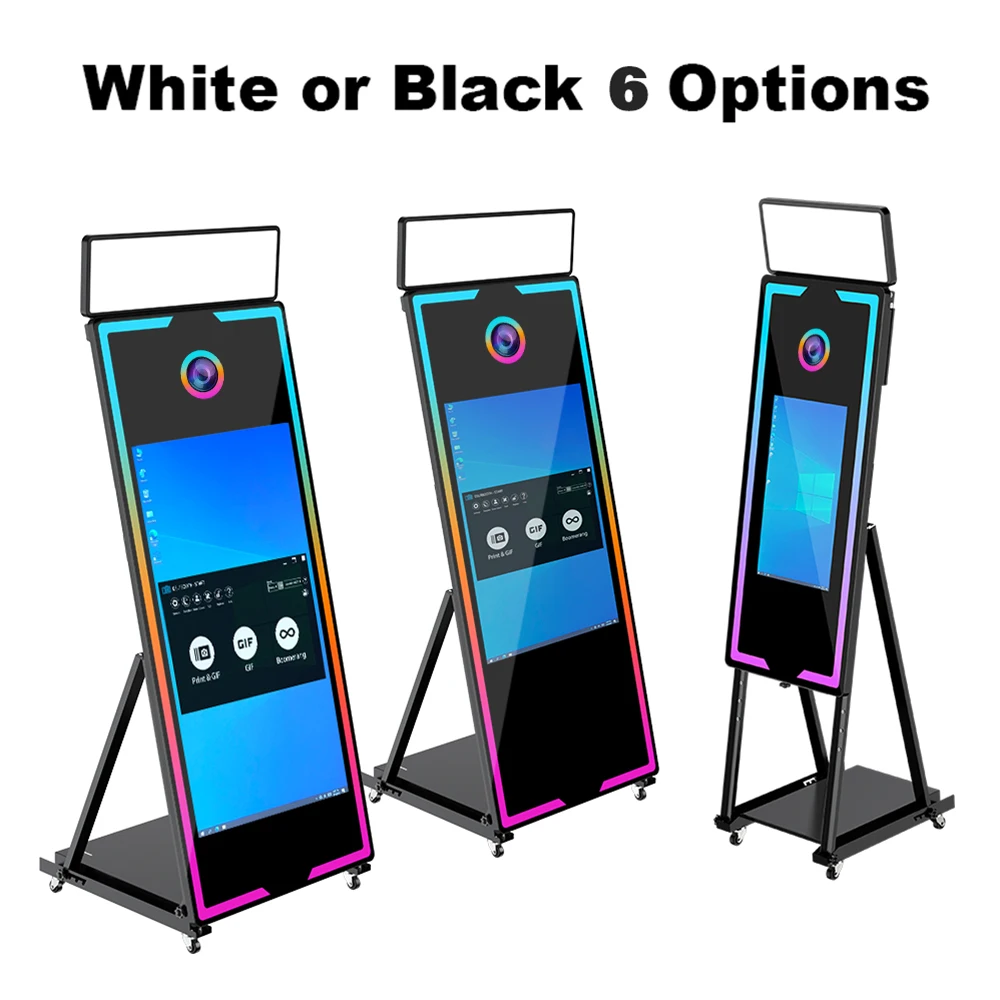 Touch Screen Magic Mirror Photo Booth Portable 40 65 inch Mirror Photobooth Machine with Flight Case For Wedding Party Activity