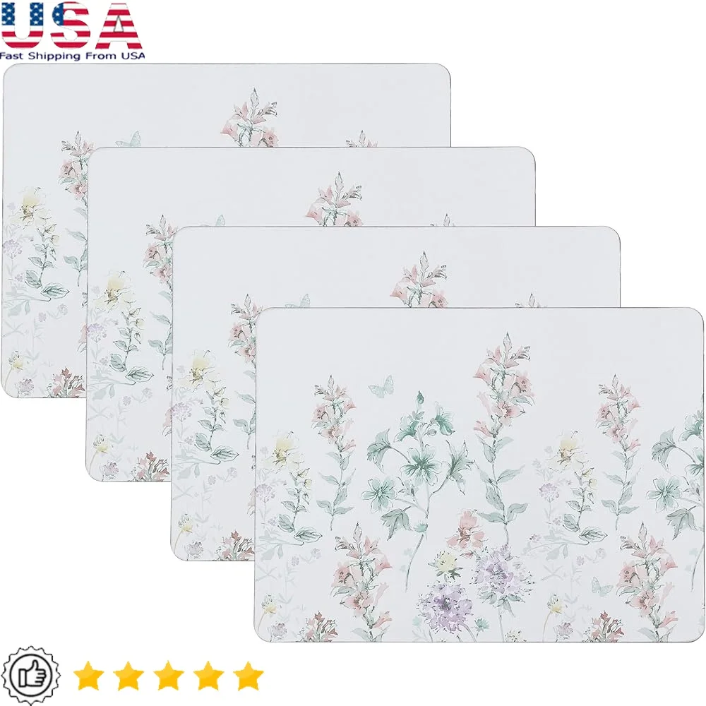 

Пробковые салфетки Набор из 4 термостойких легко чистится Прочная нескользящая защита Кухонные обеденные столы Дизайн дикого луга