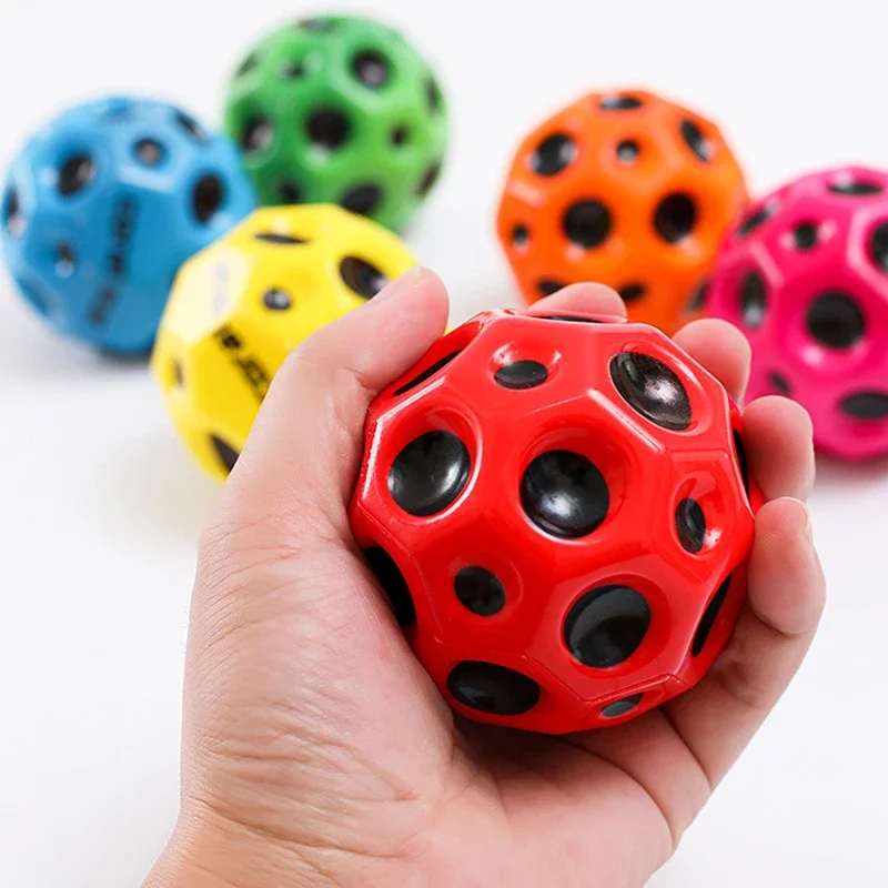 

Useful Hole Ball Soft Bouncy Ball Anti-fall Moon Shape Porous Bouncy Ball Kids Indoor Toy Ergonomic Design