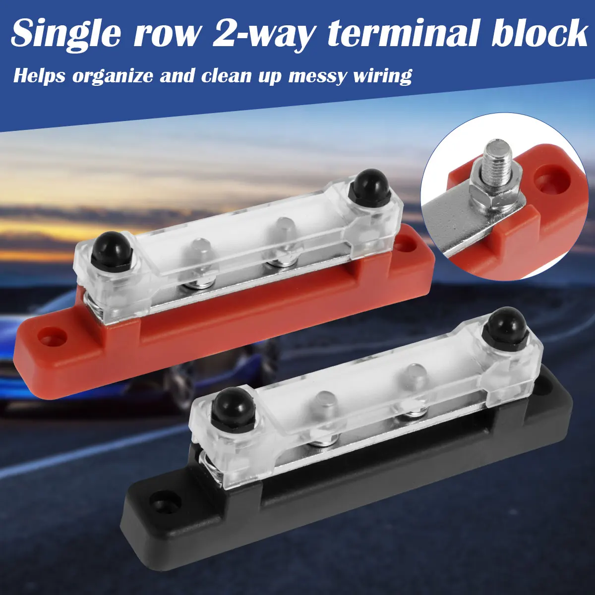 4Way Battery Terminal Distribution Block 150A 48V Power Distribution Block M6 Terminal Studs Bus Bar Distributor Block