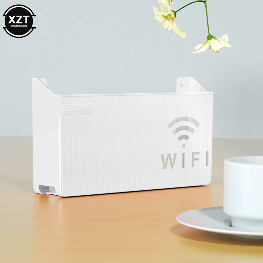 Wireless Wifi Router Shelf Mounted Simple Storage Box Wall Hanging ABS Plastic Organizer Box Cable Power Bracket Home Decoration