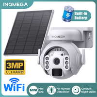 INQMEGA 3MP WIFI Solar Camera Outdoor Waterproof Human Detection WIFI Wireless PTZ Security IP Camera Mini with Two Way Audio