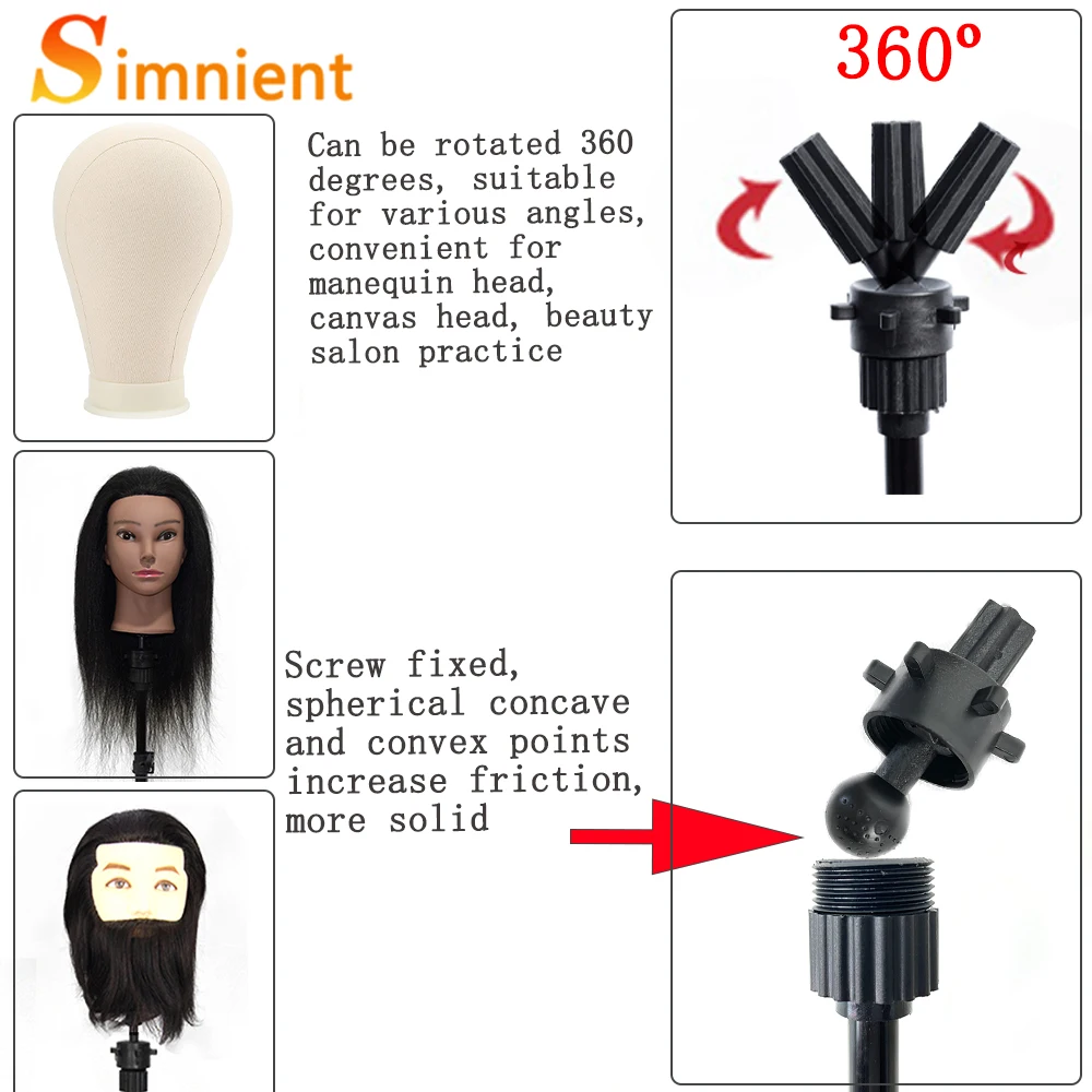 Tripod Kepala Manekin Berdiri Wig Yang Dapat Disesuaikan Baru untuk Kepala Blok Kanvas, Membuat Wig, Menata, Melatih Penata Rambut Tata Rias