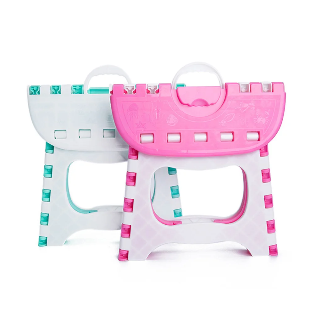 Portable Folding Stool With Handle Step Stool For Plastic Stool Children Furniture Fishing Stool Foldable Chair Strong Capacity