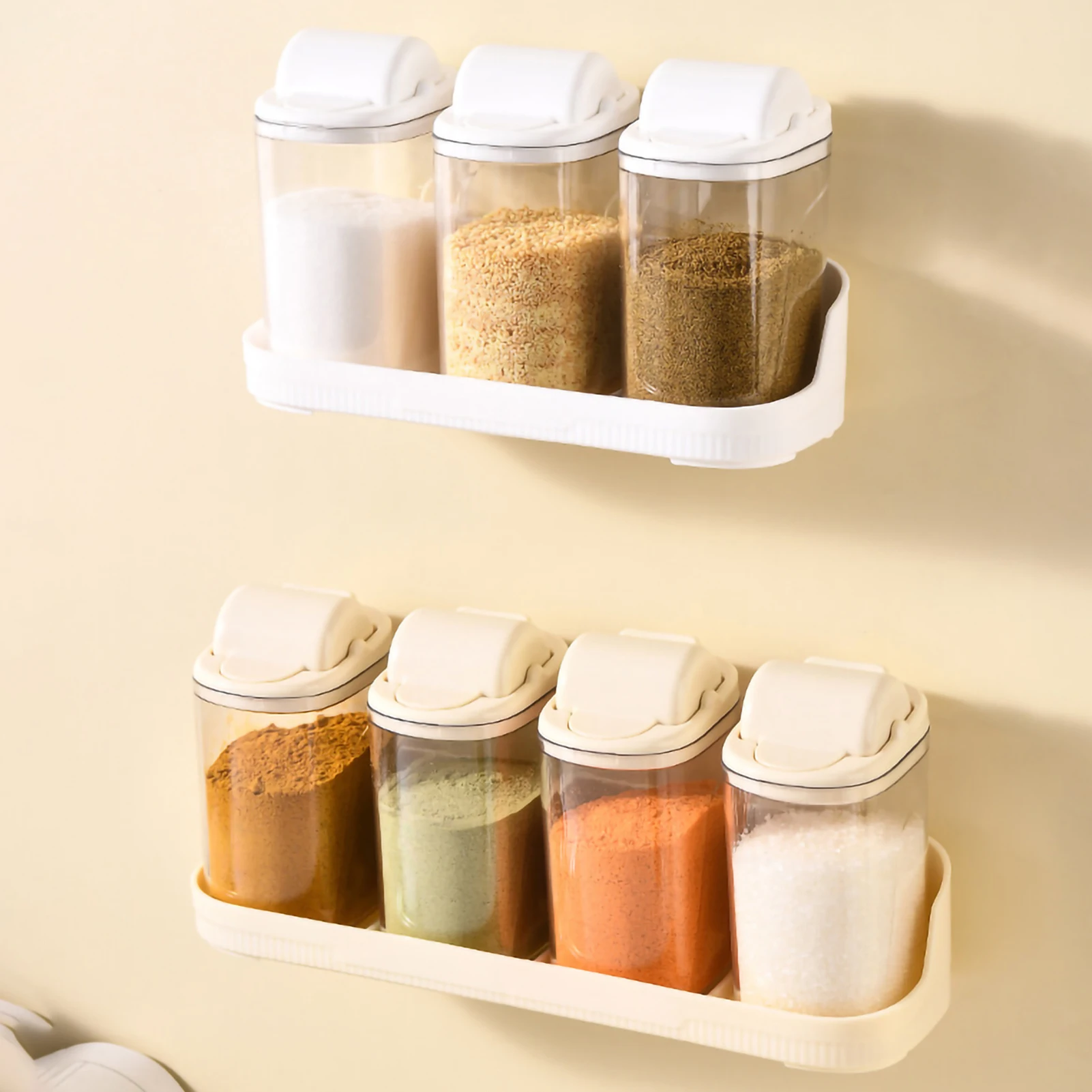 

Wall Mounted Flavor Box Outdoor Portable Plastic Seasoning Storage Jars Kitchen Salt BBQ Spice Storage Box Moisture-Proof Bottle