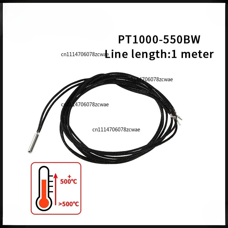 ZOCI-High‑Temperature PT1000 Temperature Sensor Probe, Platinum Resistance Thermistor PT1000‑550BW for 3D Printer