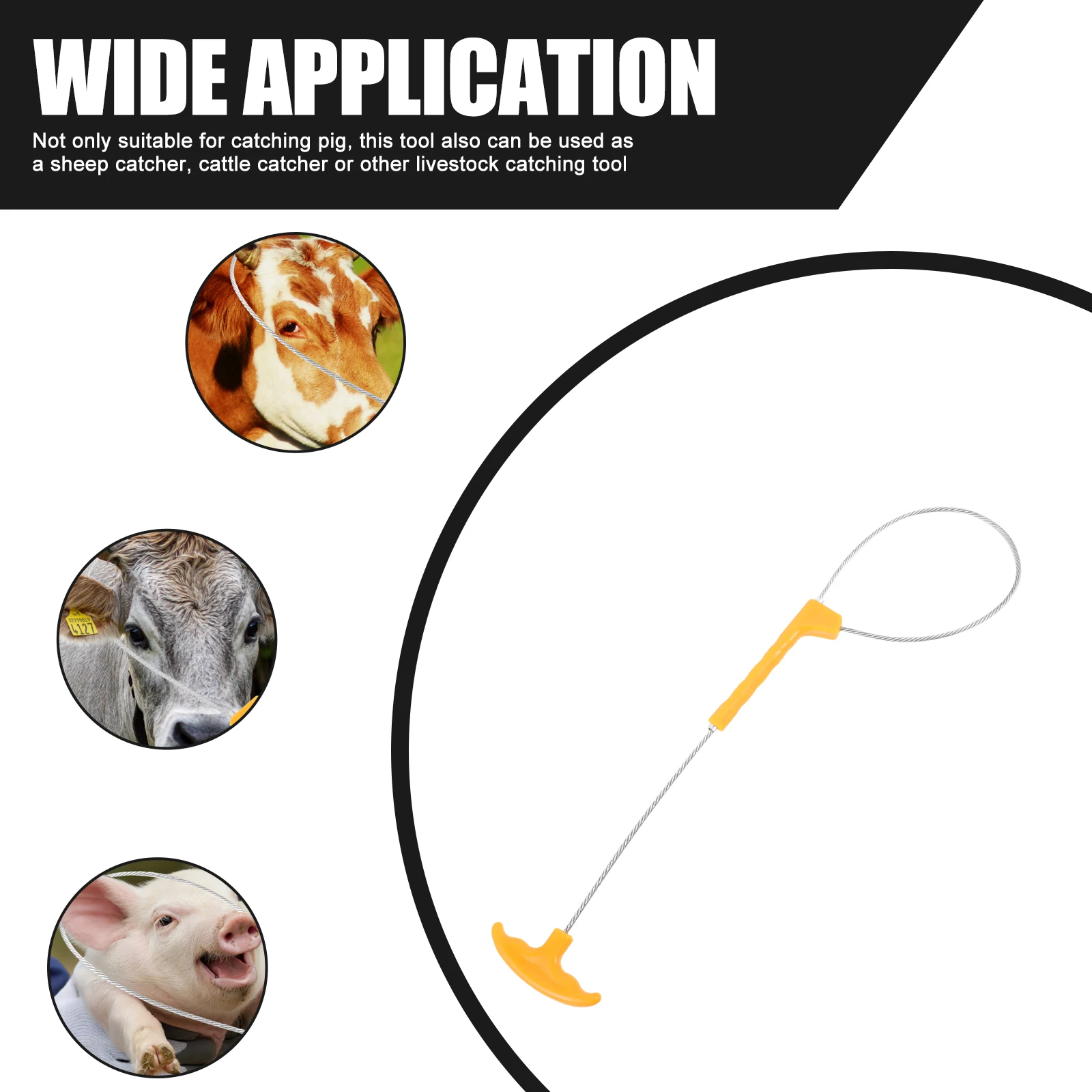 

Adjustable Stainless Steel Pig Catcher Livestock Holder Tool For Farm Use Ergonomic Handle Strong Metal Wire Animal Catcher For