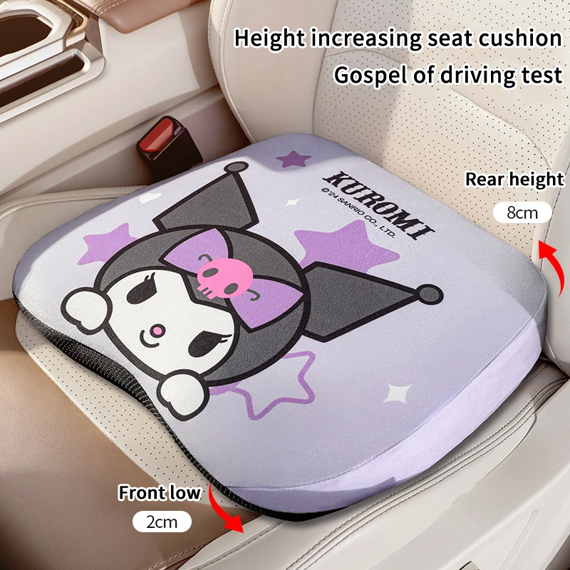 Sanrio Hello Kitty Car Seat Booster Cushion Kuromi Melody Thickening Heightening Mat Comfortable Expand Field Of View Seat Pad