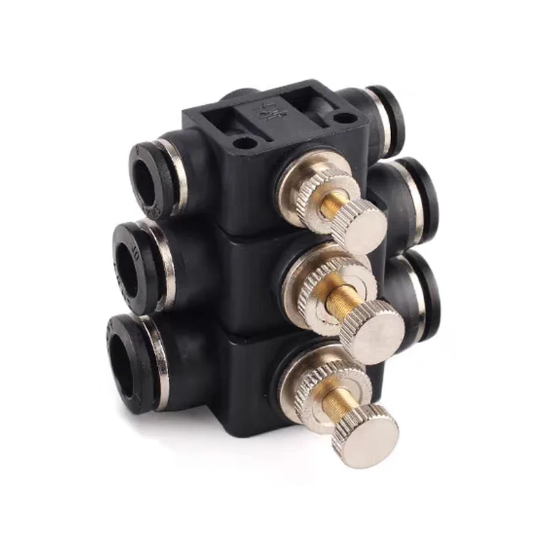 SA 304 Stainless Steel Throttle Valve Speed Control Valve Pneumatic Quick Connector 8 10 12mm Cylinder Regulation Flow Limiting