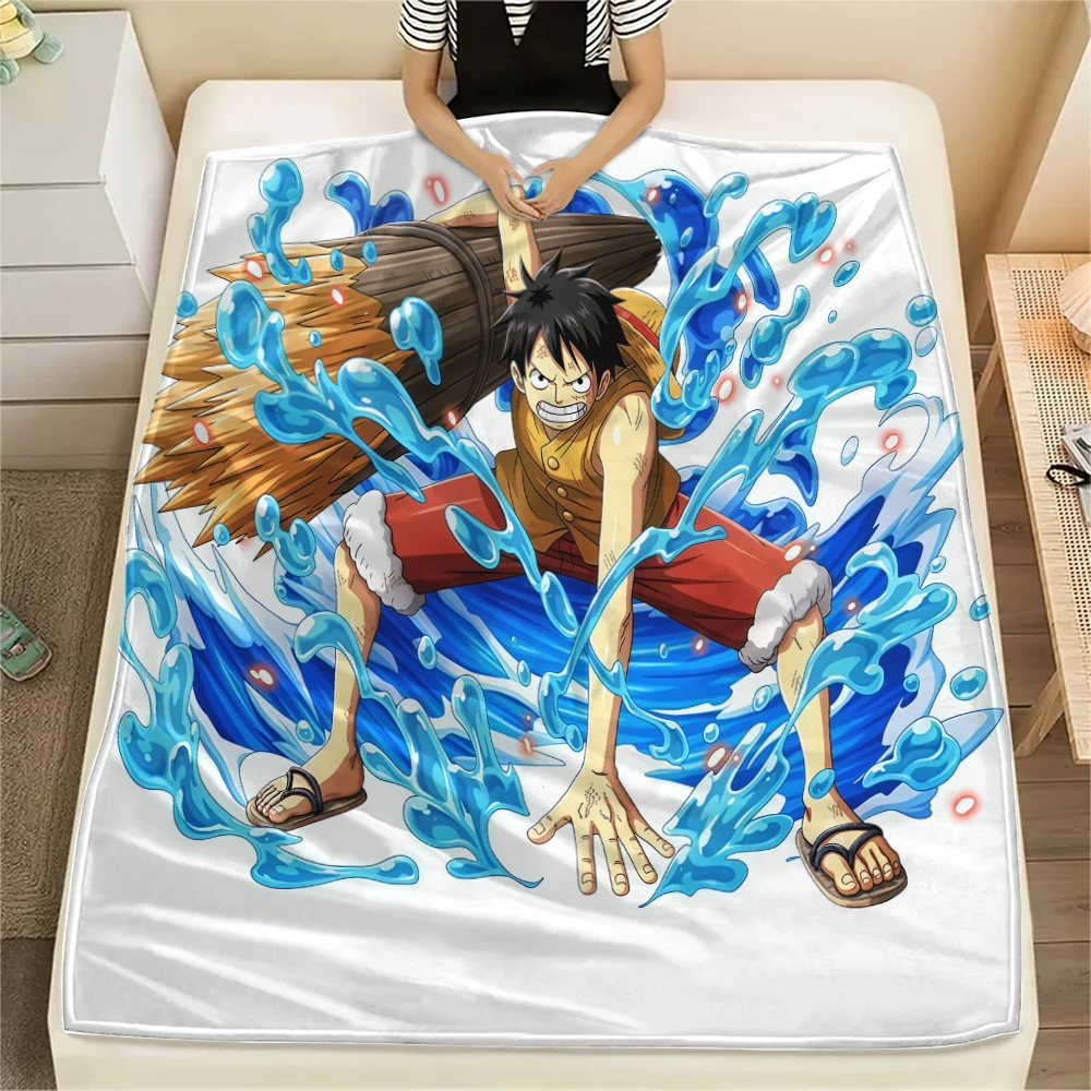 ONE PIECE Monkey D. Luffy Flannel Blanket Fashion Print Perfect For Bedroom Sofa Chair Bed Travel Picnic -HE43