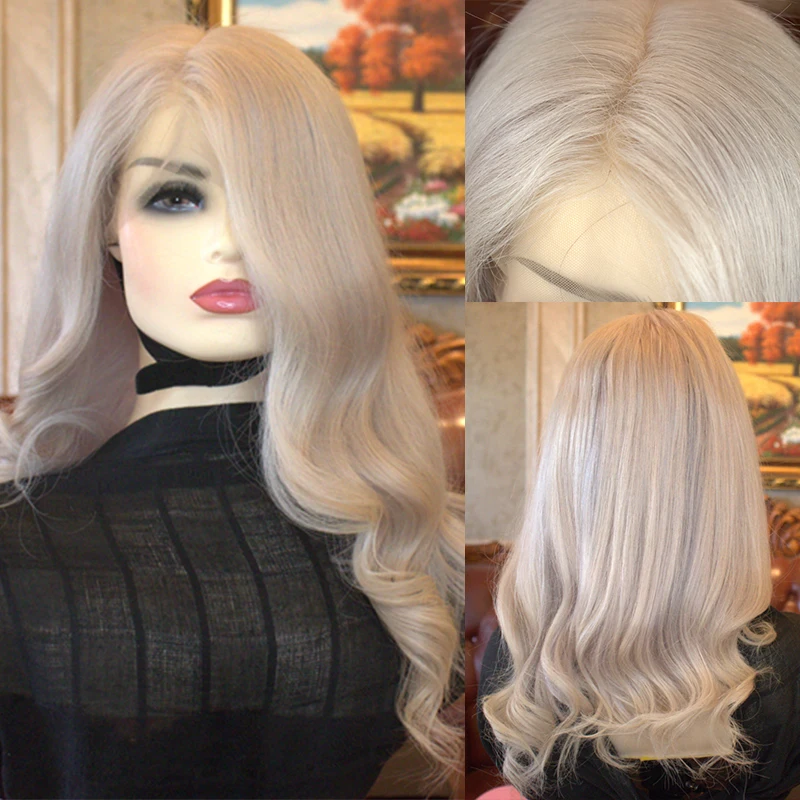 

Platinum Blonde Full Lace Wigs Virgin Human Hair Body Wave Wig HD 13x6 Lace Front Wig 200% Preplucked Hairline Transparent Lace