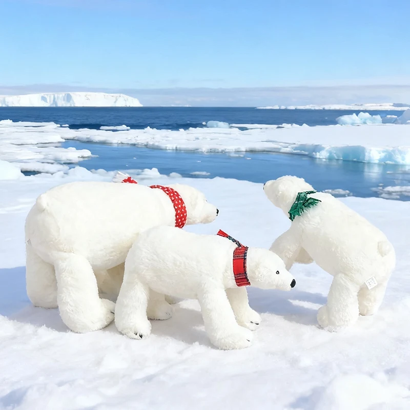 45/60CM Simulation Eisbär Plüsch Spielzeug Nette Stofftier Kissen Bär Puppen Für Geburtstag Weihnachten Geschenke – Detail 11