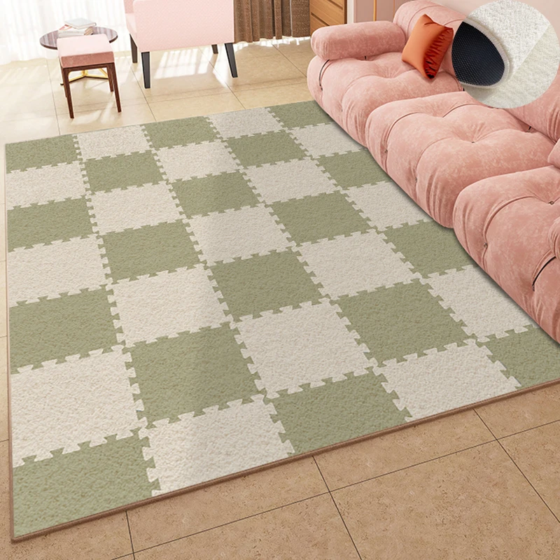 

Chessboard Thickened Plush Rug Home Living Room Decoration Rugs Modern Bedroom Decor Bedside Carpet Large Area Cloakroom Carpets