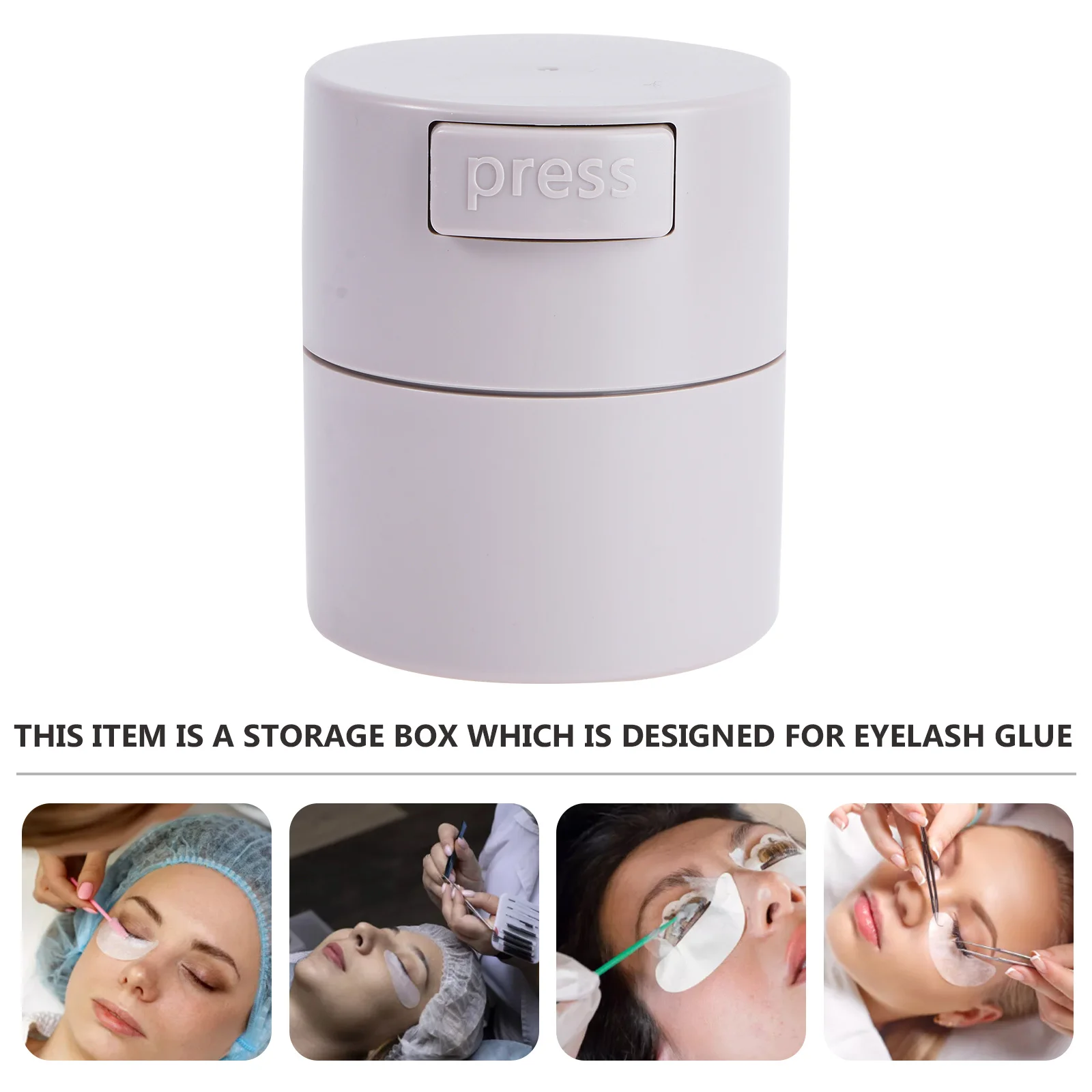 1Pcs Wimpern Kleber Lagerung Jar Langlebig Typ Wimpern Verlängerung Container Große Kapazität Tragbare Make-Up-Tool Grau