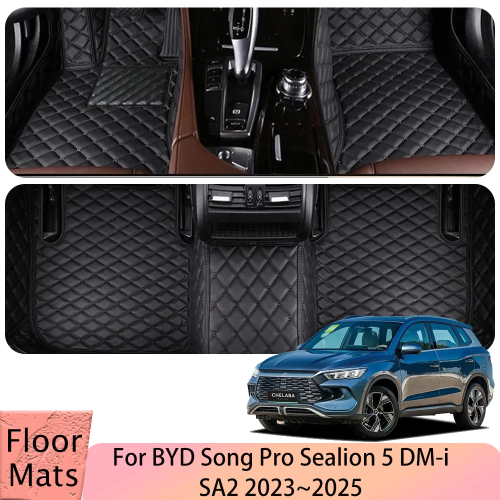 

Для BYD Song Pro Sealion 5 DM-i SA2 2023 ~ 2025 2024 автомобильные коврики, устойчивые к царапинам ковры, аксессуары для защиты салона