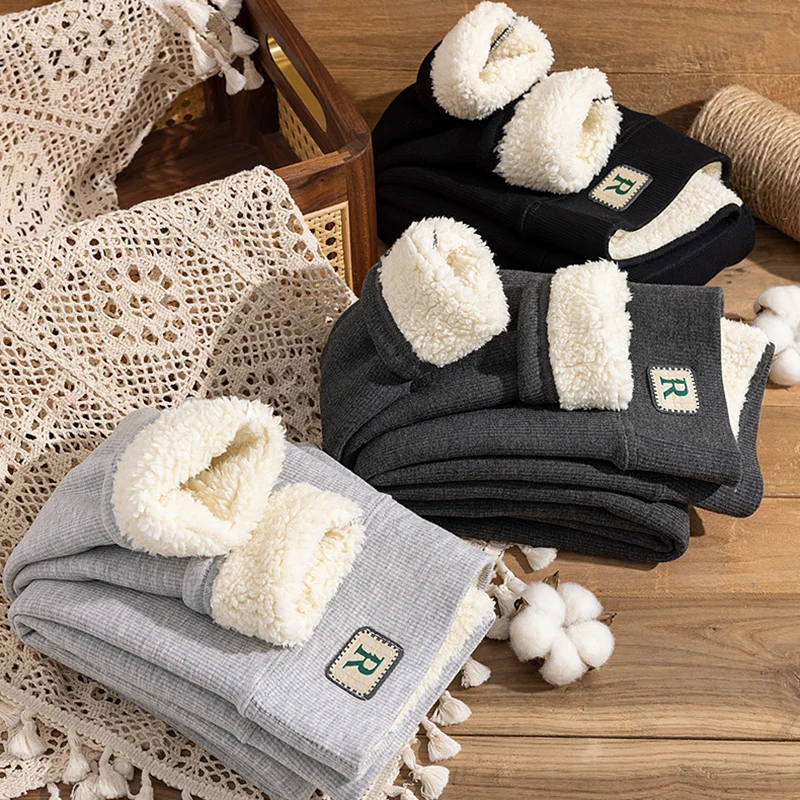 

Autumn Winter Thicken Plush Leggings Women Casual High Waist Tights Warm Cotton Pants Woman 2025 Embroidery Elastic Leggings