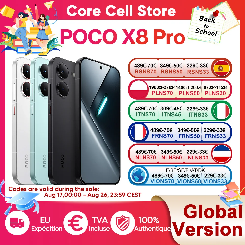 Teléfono Inteligente POCO X8 Pro 5G Versión Global, Dimensity 8500-Ultra, Pantalla AMOLED Ultra Brillante de 6.59 Pulgadas, 1.5K, 120 Hz, Batería de 6500 mAh, NFC