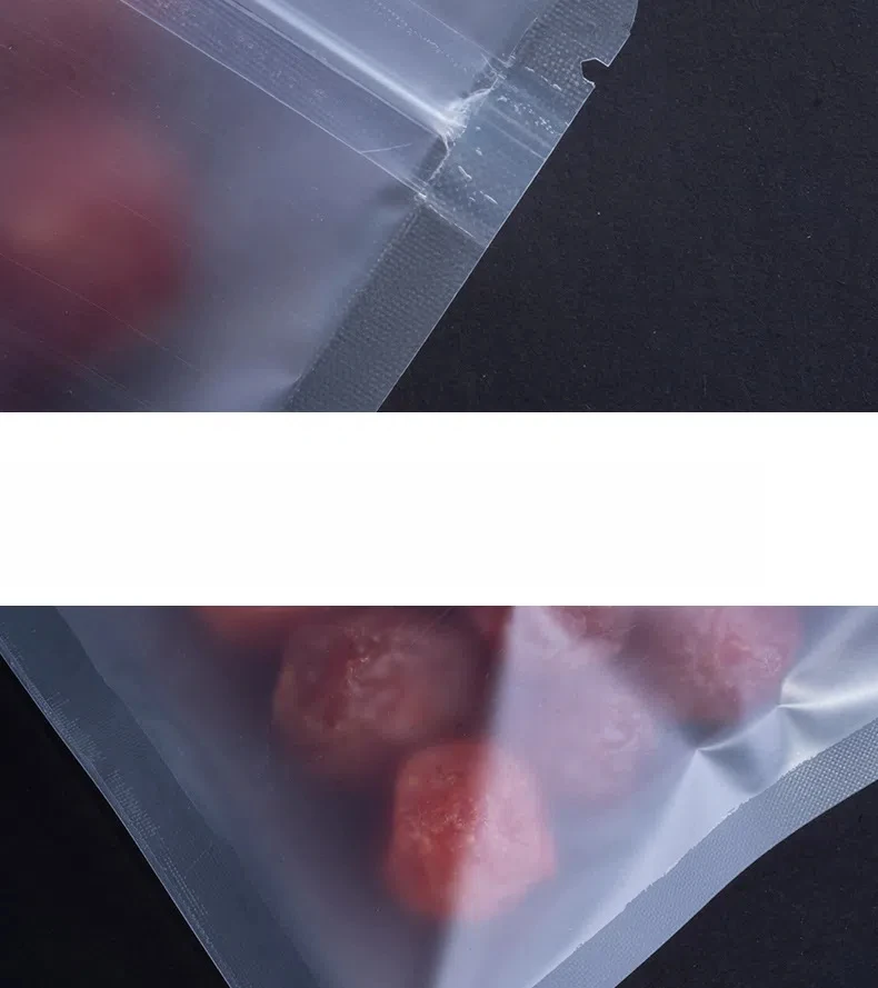 50 Stück mattierte transparente Druckverschlussbeutel, durchsichtige Kunststoff-Aufbewahrungsbeutel, Snack-Tee-Reißverschlussbeutel, Verpackungszubehör, wiederverwendbare Verpackungsbeutel – Detail 7