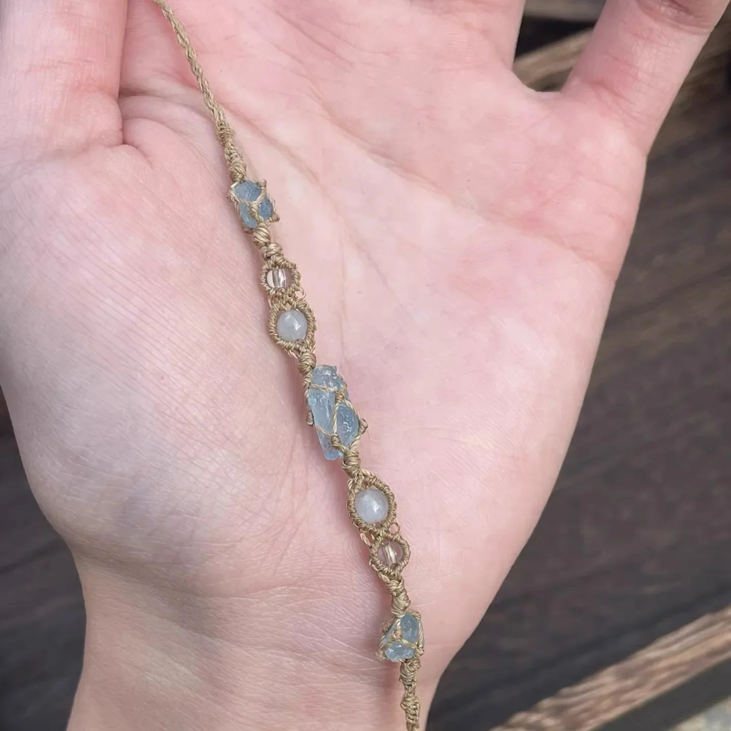 

Crystal Bracelet Handmade Macram é Bracelet Blue Crystal Mysterious Bracelet