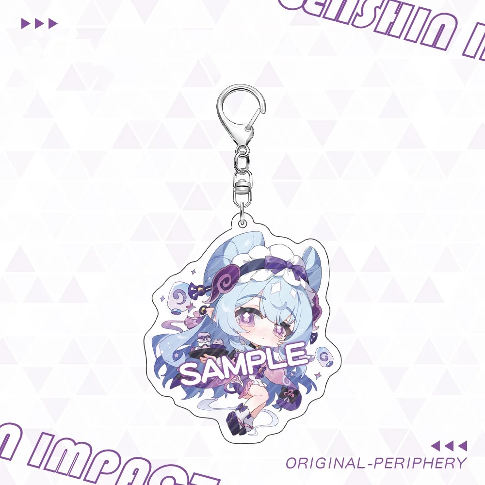New Game Genshin Impact Keychain Yumemizuki Mizuki Lan Yan Cute Cartoon Anime Pendant Key Ring Backpack Jewelry Gift Badge