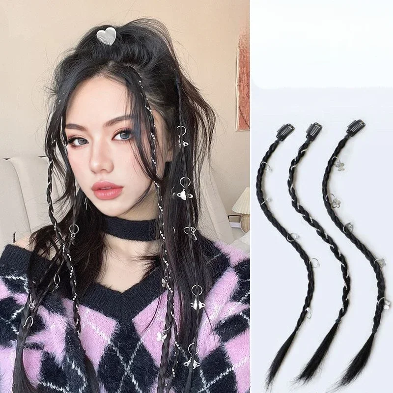 Y2K النساء المقلية العجين خصلات شعر مضيئة Traceless غير مرئية BB مقاطع الملاكمة جديلة الملاكمة الضفائر الفتيات أدوات تجديل الشعر موضة باردة