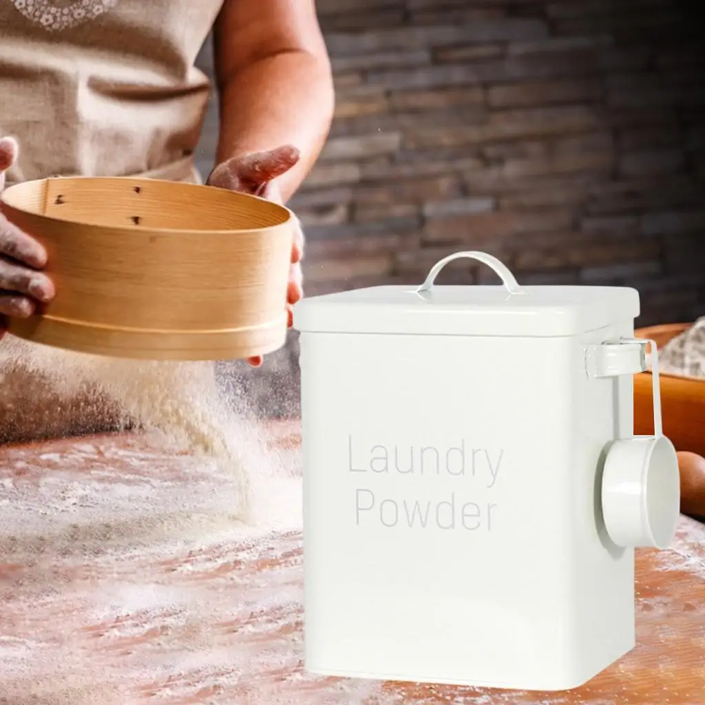 กระป๋องผงซักผ้า6L ขนาดใหญ่สำหรับเก็บผงในครัว