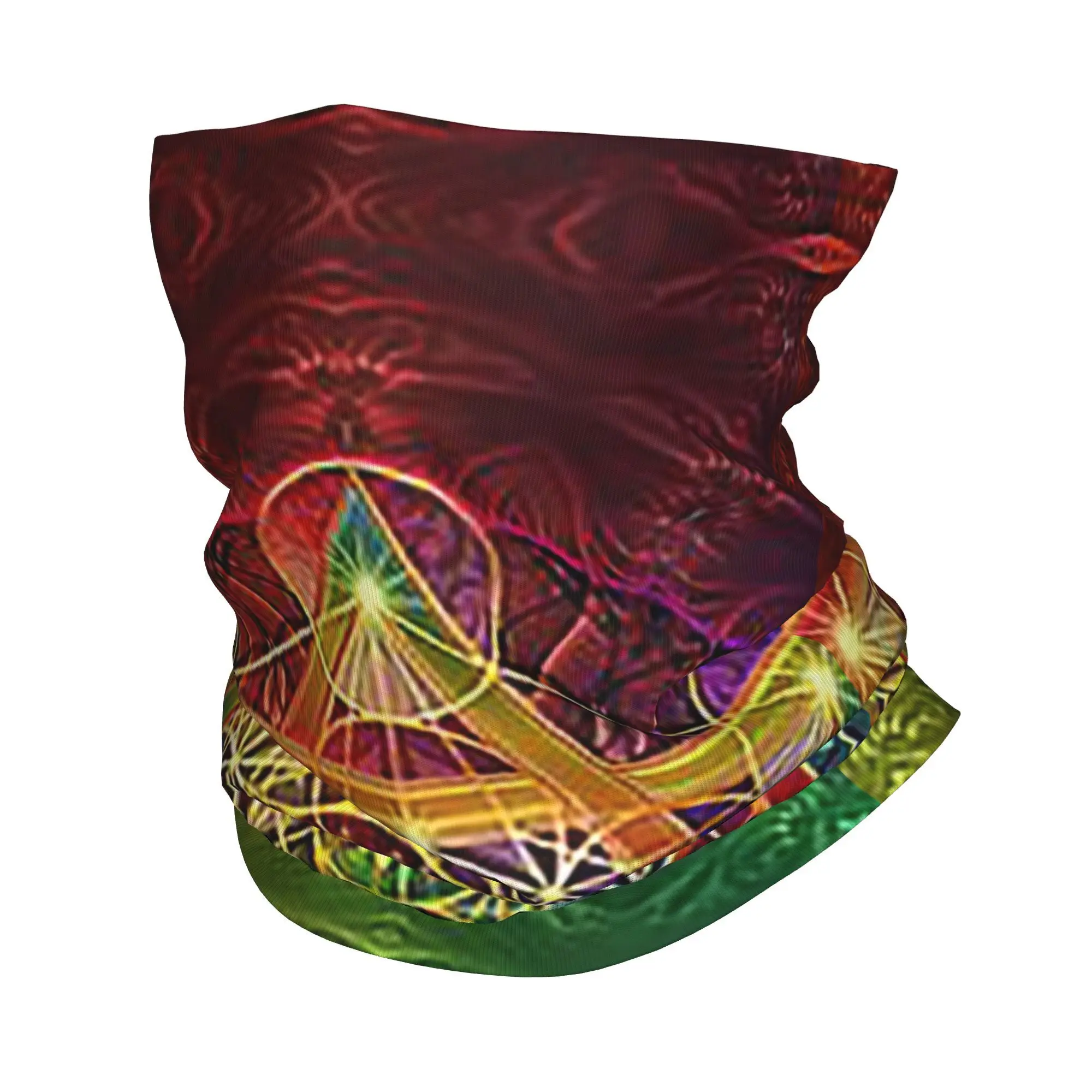 مكعب ميتاترون مع ميركابا وزهرة الحياة باندانا الرقبة الجراب مطبوعة التفاف قناع وشاح متعدد الوظائف بالاكلافا ركوب الدراجات