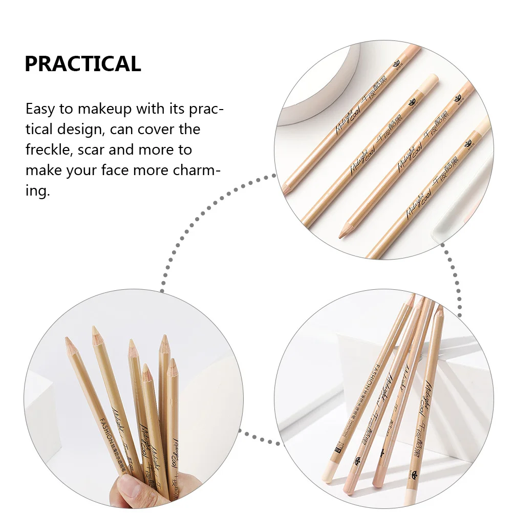 4Pcs Spot Concealer Pencil High Coverage Makeup Pen for Marks Scars Freckles Dark Circles Blendable Skin Friendly Tool