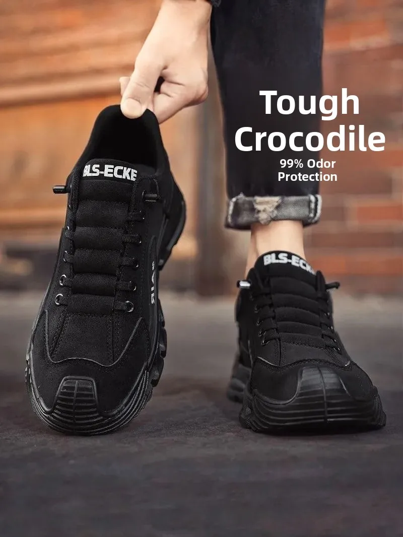 أحذية رجالية كبيرة الحجم من الجلد الكامل مضادة للانزلاق ومقاومة للتآكل سهلة الارتداء للرياضة والاستخدام اليومي خفيفة الوزن وع...