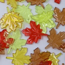 Camal 20pcs 36mm Acrylic Maple Leaves Sycamore Leaf Toys for Harvest Festival Thanksgiving House Games Home Table Decoration DIY