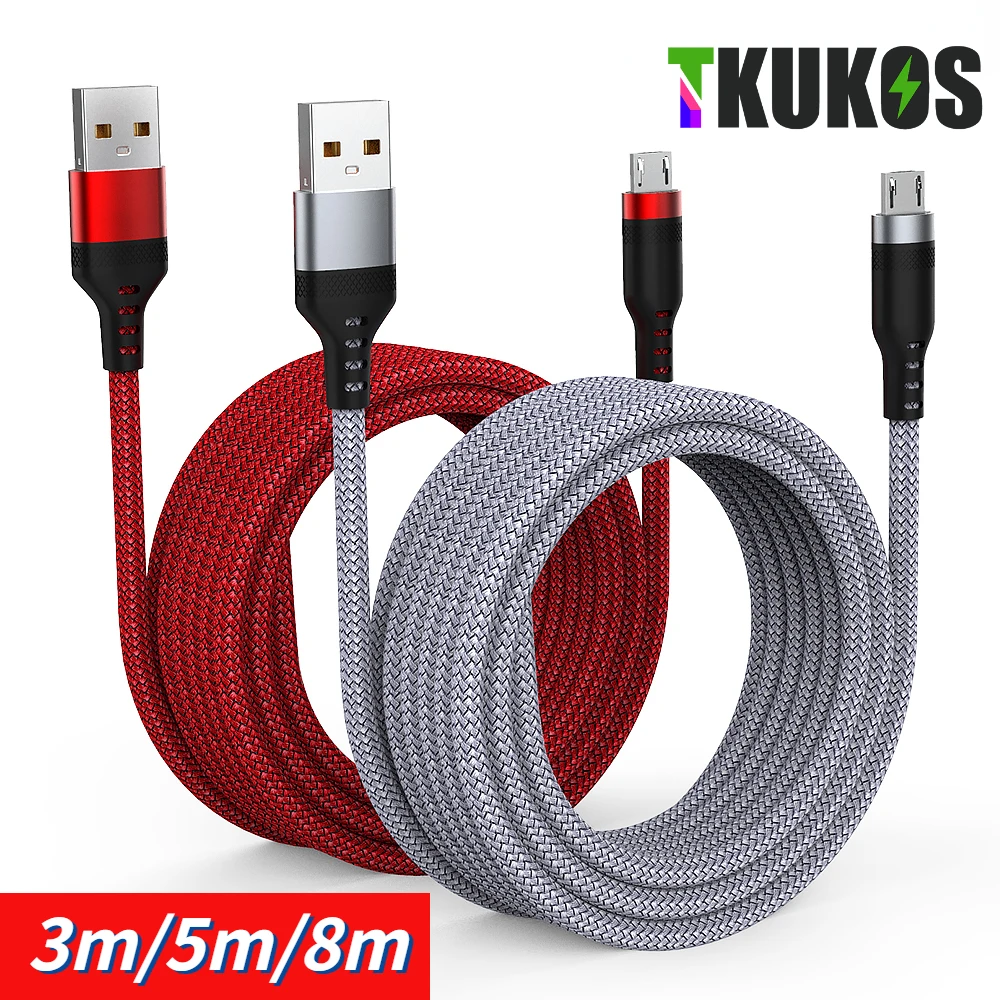 8m 5m 3m Cable Extended USB TYPE-C Micro Lightning Cable Braided Data Cable for iPhone Samsung Huawei Xiaomi POCO Switch Sony