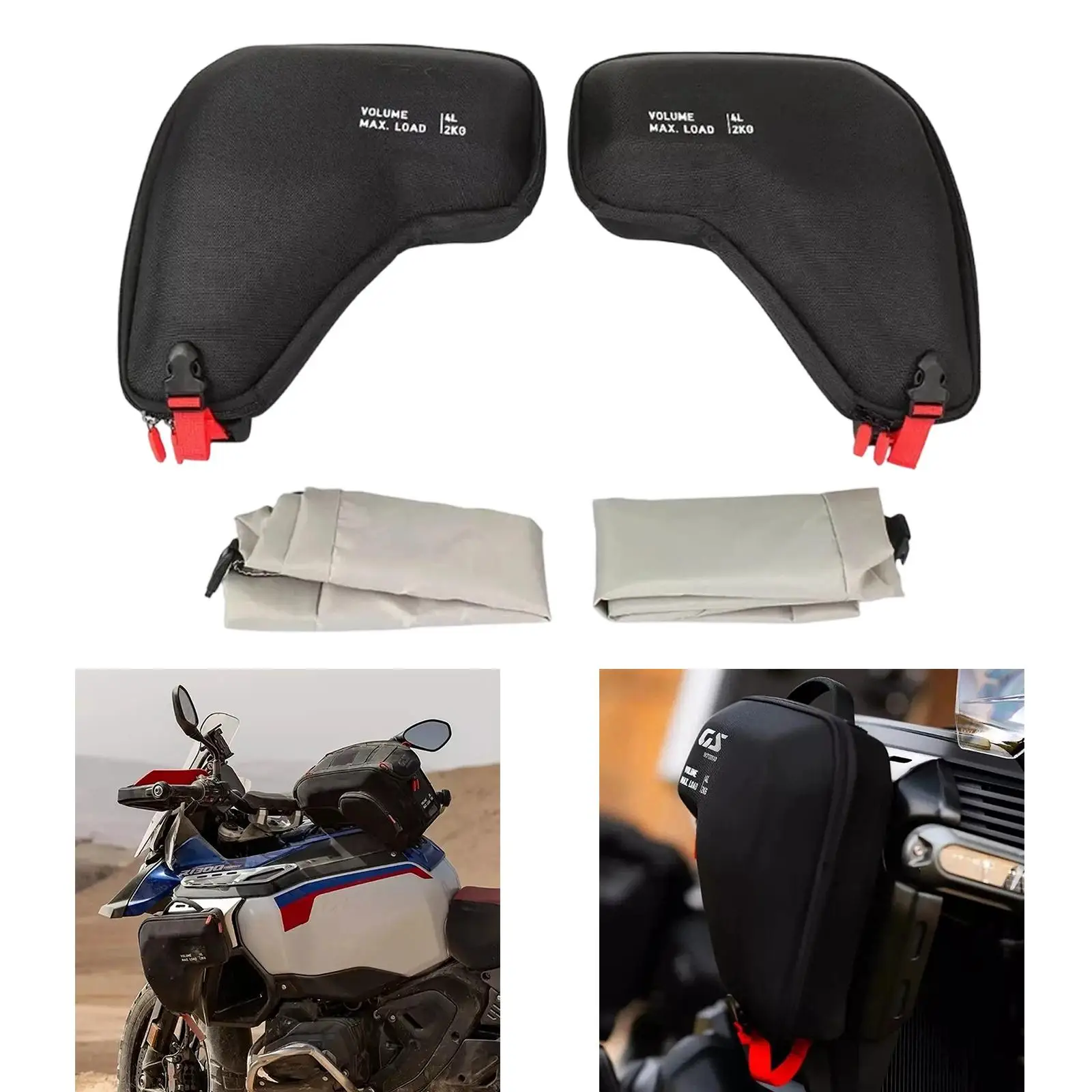 

Motorcycle Side Frame Bag Black Waterproof Compatible Sturdy Repair Parts Attachment Nylon Accessories for R1300GS