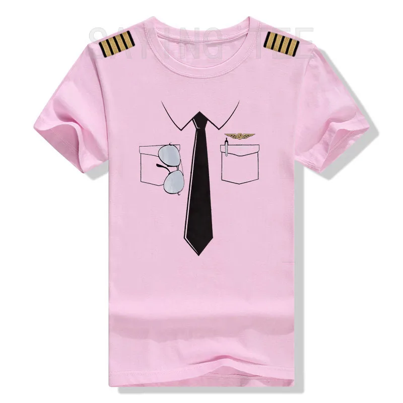Das Pilotenuniform-T-Shirt, Y2k Flugzeug-Flieger ‌ Grafische Kleidung, Persönlichkeits-T-Shirts aus weicher Baumwolle, Geschenke für Flugzeugpiloten – Detail 5