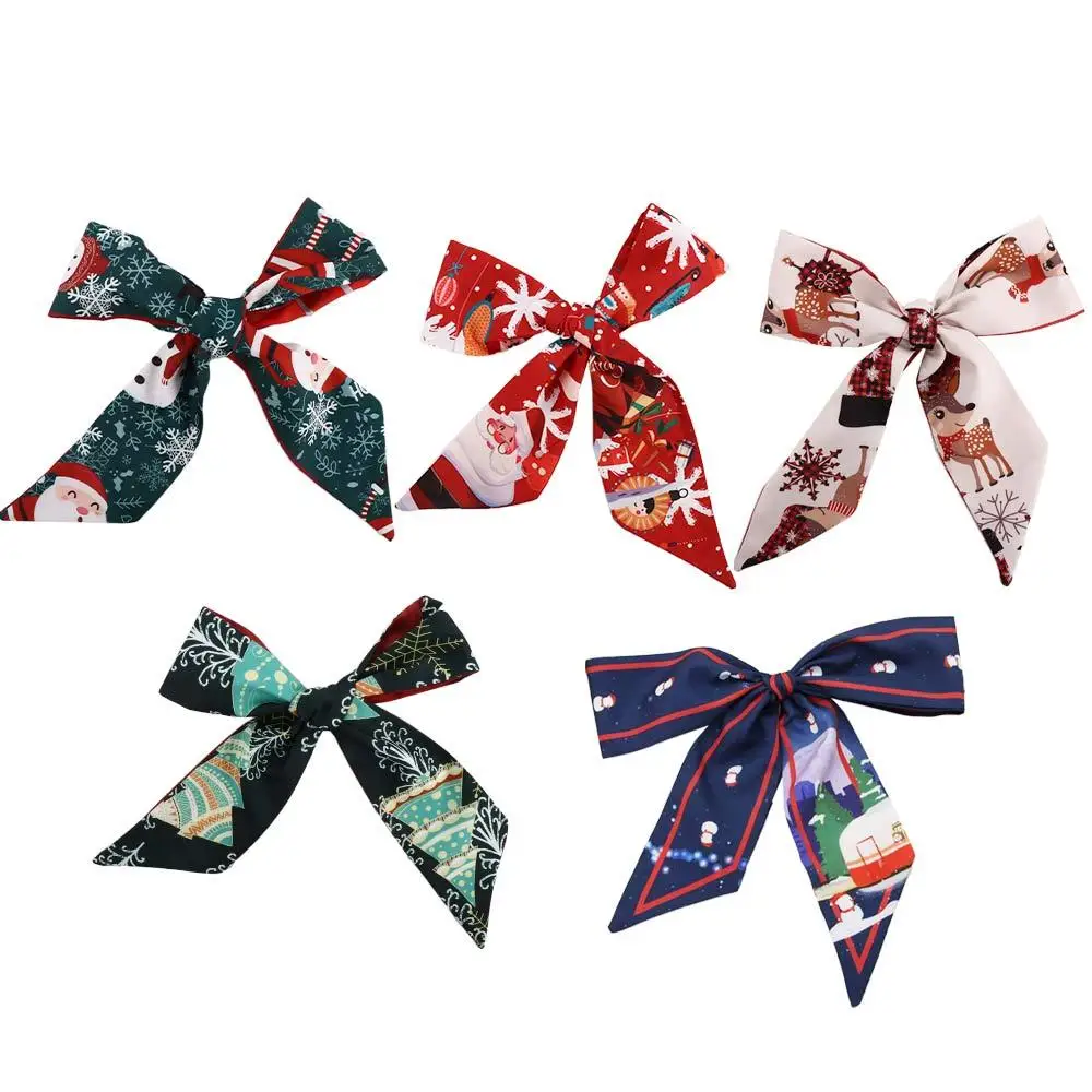 Clothing Accessories Neck Tie Bag Scarfs Accessories Female Printed Scarf Hair Ribbon Long Silk Scarf Christmas Hair Band