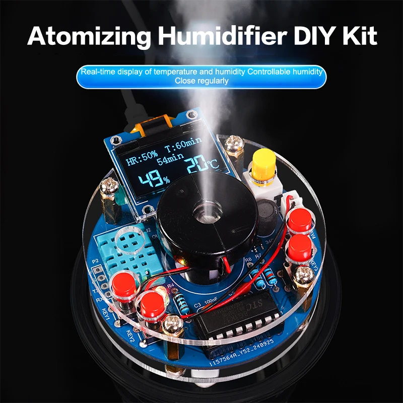 

USB-увлажнитель, туман, электронный комплект «сделай сам», Oled-дисплей, распыление температуры и влажности, печатная плата, производство, практика сварки