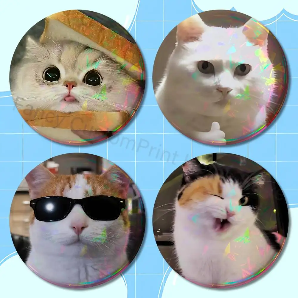 

Cute Cat Memes Meowl Custom Badges 75mm 44mm 25mm Brooch Backpack Hat Enamel Pins Accessories Toys Gifts